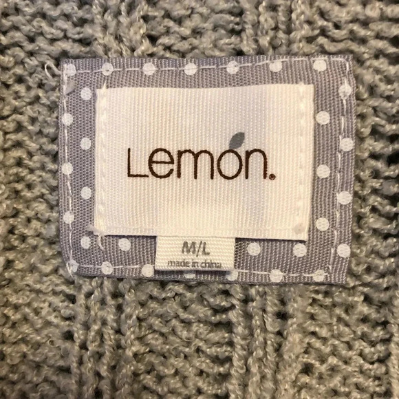 Longline Ribbed Braided Duster Open Cardigan Grey Fair Isle Hem Pockets M/L - Picture 7 of 8